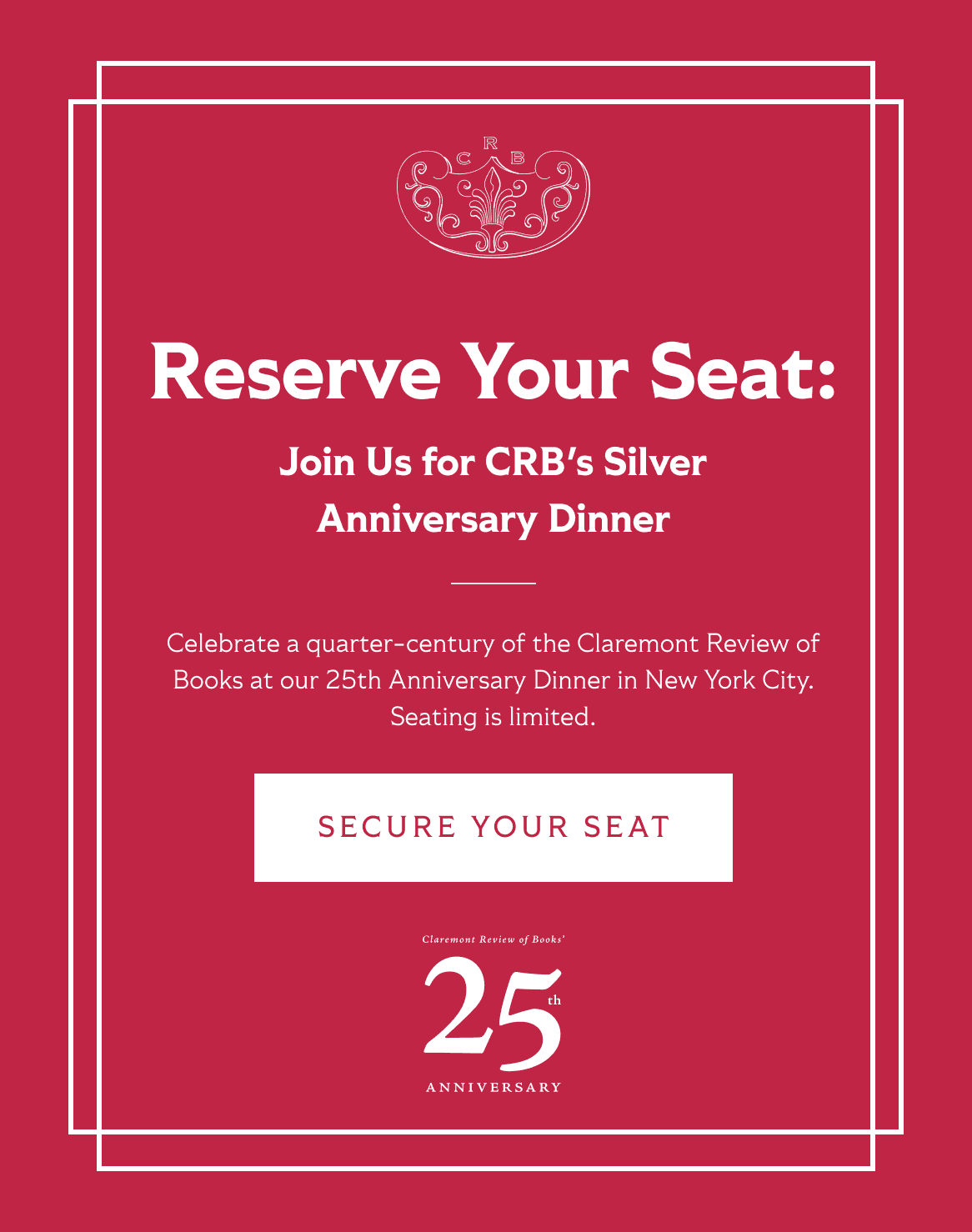 Reserve Your Seat: Join Us for CRB's Silver Anniversary Dinner